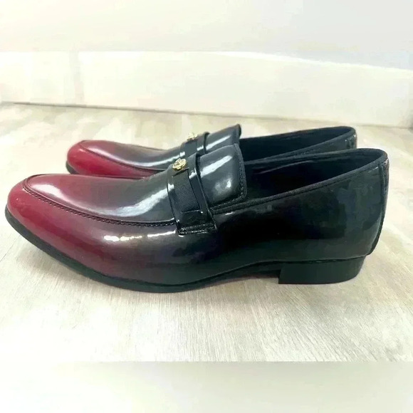 Versace Red & Black Leather Men\'s Made In Italy Size 10 main image 4